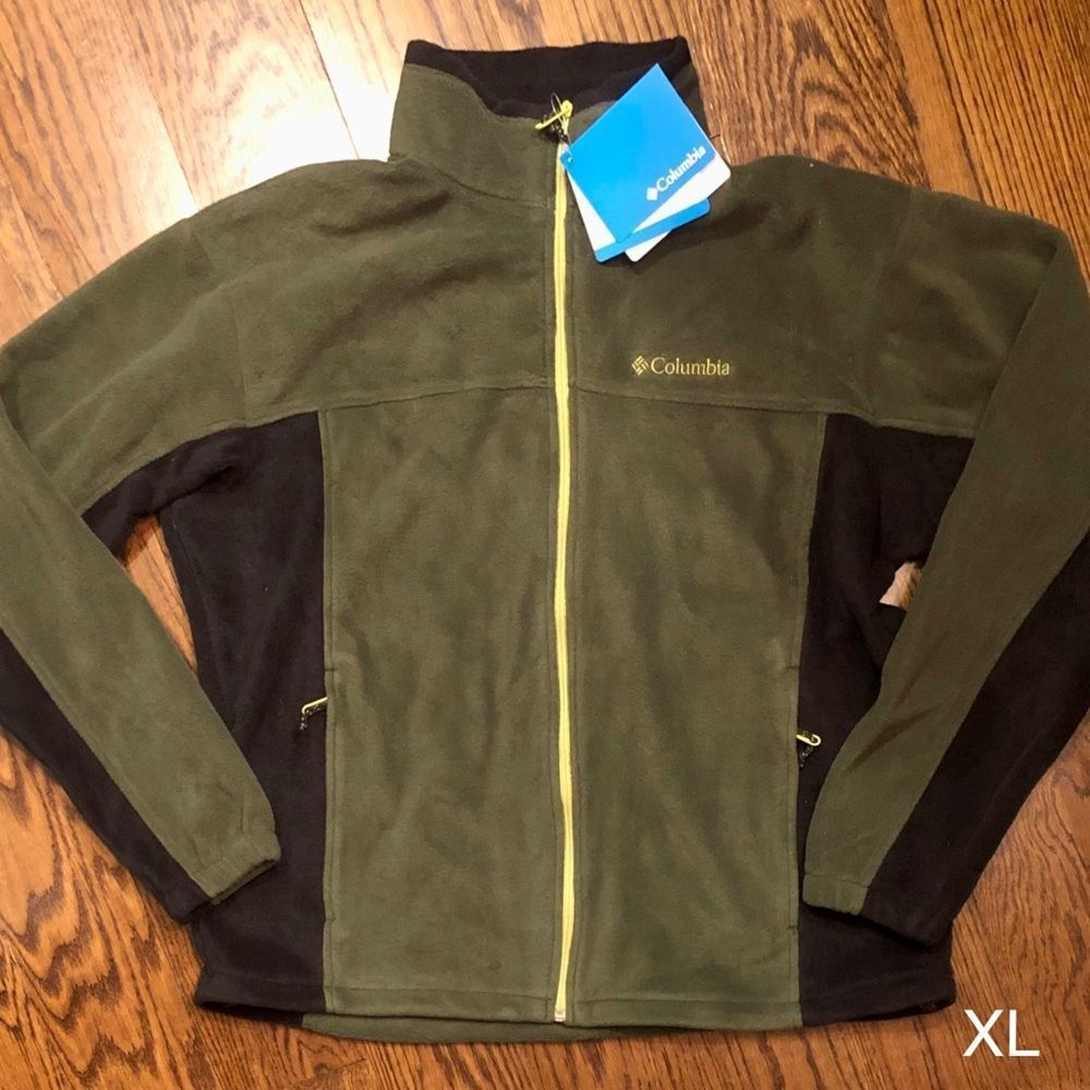 COLUMBIA Men's Olive Green Black Full Zipper Jacket NWT Sz XL